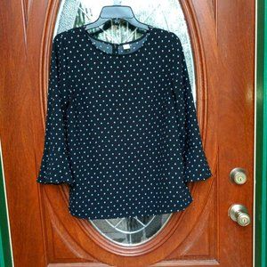 Old Navy Paisley Top Long Sleeves Keyhole Button Closure Size S